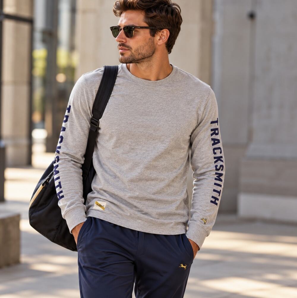 TRACKSMITH Grayboy Long Sleeve Shirt Gray Sz S {BB54}